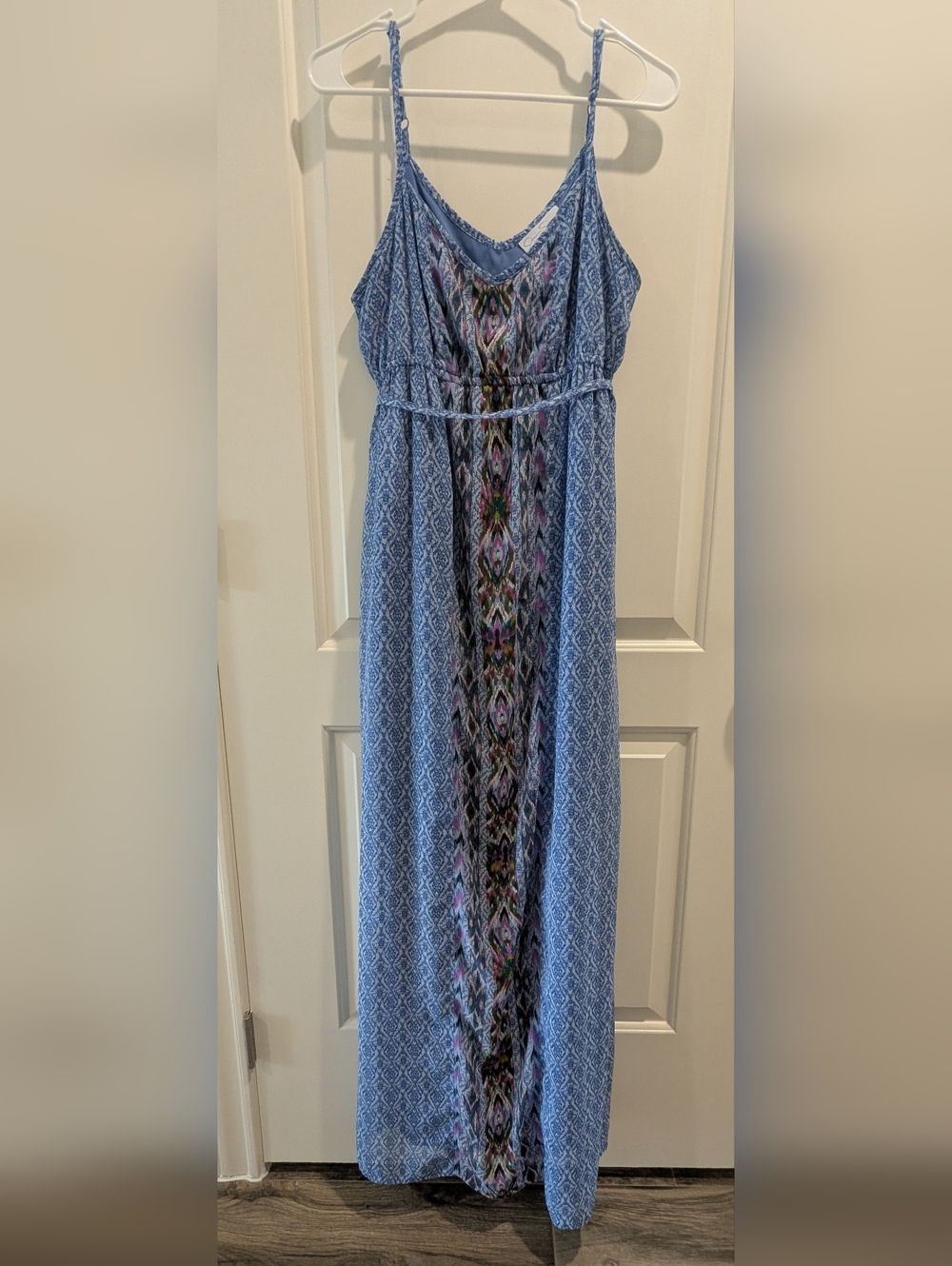 Jessica Simpson Maternity Blue Printed Maxi Dress